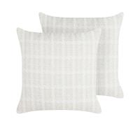 Ensemble de 2 Coussins en Coton 45 x 45 cm Housses à Carreaux Salon Chambre Bure