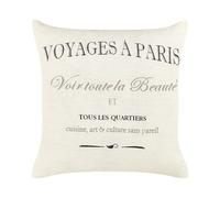 Ensemble de 2 Coussins en Coton 50 x 50 cm avec Fermeture Eclair Blanc Cassé et