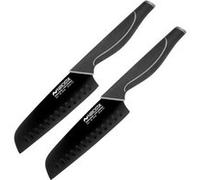 Ensemble de 2 Couteaux de cuisine Santoku lame de 16 cm Nirosta Black Edition