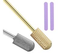 Ensemble de 2 Cylindre Embout Ponceuse Ongles avec 2 limes à ongles, Forets à Ongles Professionnel en Tungstène pour Manucure Pédicure, Grain Moyen, Forets à Ongles Enlever Gel Acrylique Cuticule