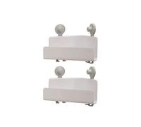 Joseph Joseph Panier de Douche d'Angle, Etagère de Rangement de Douche Lot de 2, Panier Salle de Bain sans Perçage, Blanc