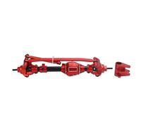 Ensemble de 2 essieux avant RC professionnels en métal 27T 8T avec engrenages de montage internes et supports de biellettes de direction rouges pour voiture RC SCX10 PRO