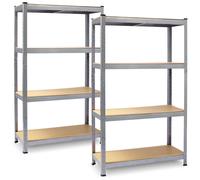 Ensemble de 2 étagères de rangement en métal 150 x 75 x 30 cm Plonos PL-700