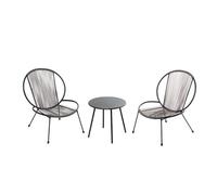 Concept Usine – Ensemble RETE 2 fauteuils + table basse – Confortable – Gris foncé