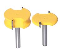 Ensemble de 2 fraises pour défonceuse, fraises à joint en perle avec tige de 1/4 pouce, fraises en forme de T à arc en acier au tungstène pour le travail du bois, coupe fluide sur