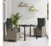 Ensemble de 2 Gris Rotin PE Standard Housses amovibles