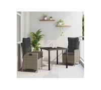 Ensemble de 2 Gris Rotin PE Standard Housses amovibles