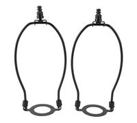 Ensemble de 2 harpes et embouts de lampe, support de harpe d'abat-jour amovible avec support d'abat-jour en métal à base de lumière E26 pour lampes de table et de sol (Noire)