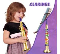 Ensemble De 2 Instruments Musique Trompette Et Saxophone Clarinette Portable Avec Touches Colorées Jouet Éducatif Pour L'école À Domicile