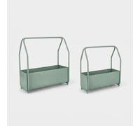 Ensemble de 2 jardinières modernes en acier Bizzotto Keyra