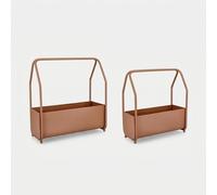 Ensemble de 2 jardinières modernes en acier Bizzotto Keyra
