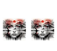 Ensemble de 2 kits de peinture au diamant 5D DIY avec strass complets, motif de jeune fille, face de femme, décoration murale pour la maison 40x40cm