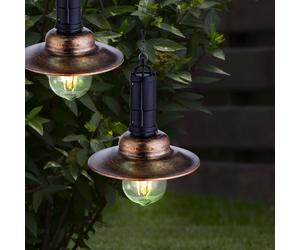 Ensemble de 2 lampes à LED avec pendule de plafond solaire, style maison de campagne, terrasses extérieures suspendues extérieures