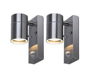 Ensemble de 2 lampes de détecteur de mouvement de projecteurs muraux de maison dans un ensemble comprenant des ampoules LED