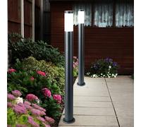 Ensemble De 2 Lampes De Jardin Debout ANTHRAZIT En Acier Inoxydable
