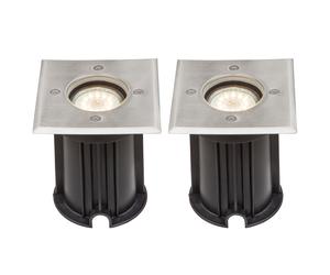 Ensemble de 2 lampes d'extérieur à LED, lampes de sol encastrées, spots de jardin pour allée de cour pouvant être conduits