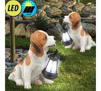 Ensemble De 2 Lampes Solaires LED Pour Chiens Beagle Décoration Lumière Jardin