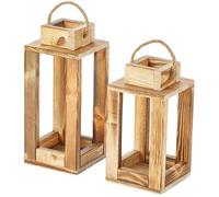 Ensemble de 2 lanternes en bois