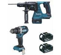 Pack de 2 machines MAKITA DLX2191TJ (DDF484 + DHR243) 18V Li-Ion (2x5Ah)