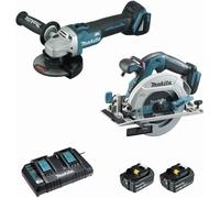 ENSEMBLE DE 2 MACHINES MAKITA 18 V LI-ION 5 AH (DHS680 + DGA506)-DLX2277PTJ