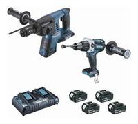 Ensemble de 2 machines 18 V Li-Ion 5 Ah MAKITA Perfo DHR264 + Perceuse DHP481 - 2 batteries, chargeur, coffret - DLX2101PTJ
