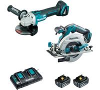 ENSEMBLE DE 2 MACHINES MAKITA 18 V LI-ION 5 AH (DHS680 + DGA506)-DLX2277PTJ
