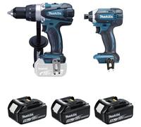 Ensemble de 2 machines Makita DLX2144TJ1 18V - Perceuse Visseuse DDF458 - Visseuse à chocs DTD152 - 3 batterie BL1850 - 1 chargeur rapide DC18RC