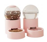 Ensemble de 2 mangeoires automatiques pour Chats et distributeurs de Bols d'eau pour Chiens, Conception Capsules spatiales 0, 8 l, Distributeur Nourriture pour Animaux Compagnie et Font