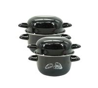 Ensemble de 2 Marmites à Moules - FACKELMANN - Emaillée - 20,5 x 26 x 17,5 cm