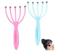 Ensemble de 2 masseurs de cuir chevelu portables et ergonomiques idéal pour se détendre et soulager le stress. Peigne massage léger doux en forme griffe.