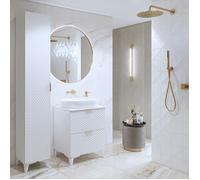 Ensemble de 2 meubles de salle de bain collection CHIC coloris blanc et doré. Meuble sous vasque