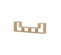 Ensemble de 2 meubles étagères modulables multifonction couleur chêne- Longueur 183 x Hauteur 54 x Profondeur 30 cm- -