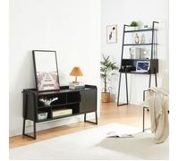 Ensemble de 2 meubles Storfjord avec bureau et meuble TV noir en.casa