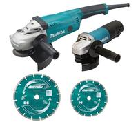 Makita Ensemble de 2 meuleuses GA9020 + 9558HNRG - 2 disques diamants - DK0053GX2-P