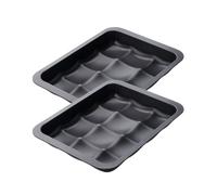 Zenker 9338750 Lot de 2 Moules pour 12 petits pains ou brioches, moule à pain, moule à brioche, Acier, Noir, 36 x 27 x 5 cm