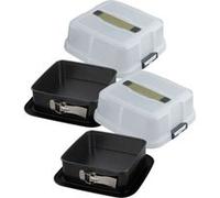 Ensemble de 2 Moules à charnière carré avec couvercle 23 cm Zenker Bake Click and Go