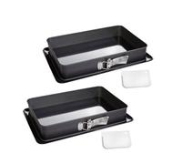 Ensemble de 2 Moules à charnière rectangulaire en acier émaillé et sa spatule 42 x 29 cm Zenker Deluxe Zenker