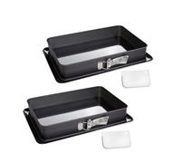 Ensemble de 2 Moules à charnière rectangulaire en acier émaillé et sa spatule 42 x 29 cm Zenker Deluxe Zenker