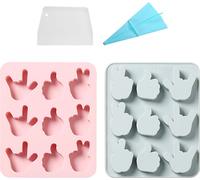 ensemble de 2 moules à chocolat avec geste du doigt, 9 empreintes, Moule à pâtisserie en silicone, Moule à glaçons, Pour Mariages, Festivals, Fêtes Et Travaux manuels