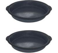 Zenker 9343050 Lot de 2 Moules à manqué en silicone fibre de verre, moule rond, moule à manqué 25 cm, moule à gâteau, Silicone, Fibre de verre, Nylon, Gris, 25 x 4 cm