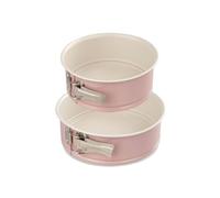 Dr. Oetker 9924650 Moule À Manqué À Charnière Bicolore, Moule À Charnière, Moule À Gâteaux Rétro À Revêtement En Céramique, Moule Rond, Acier Inoxydable, Céramique, Rose, 18 Et 20 Cm
