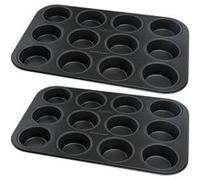 Ensemble de 2 Moules à muffins 12 empreintes 38 x 26 cm Zenker Black Metallic