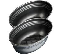 Zenker 9338850 Lot de 2 Moules à pain ovale avec fond quadrillé, moule à pain de mie, moule à gâteau, Acier, Noir, 26 x 16 x 9 cm