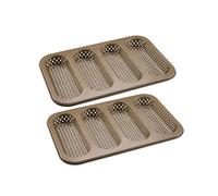 Ensemble de 2 Moules à pain perforé 4 mini baguettes 33 x 22 cm Zenker Mojave Gold Zenker