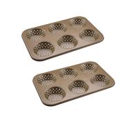 Ensemble de 2 Moules à petits pains individuels ronds 6 empreintes 33 x 22 cm Zenker Mojave Gold