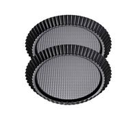 Zenker 9338950 Lot de 2 Moules à tarte aux fruits, moule à tarte renversée, à gâteau, anti-adhésif, Acier, 28 cm