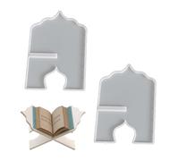 Ensemble De 2 Moules Artisanaux Flexibles En Silicone Moules Décoratifs Pour Supports Livres En Résine Décors D'étagères Prière Et Fabrication Cadeaux