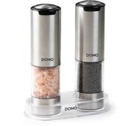 Ensemble de 2 moulins à poivre et sel électriques - DOMO - USB - 96 ml - Transparent / Argent