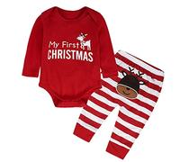 Ensemble de 2 paires de chaussettes de football pour fille - Manches longues - Pour fille - Noël - Manches longues - Lettres imprimées - Motif cerf, a, 18-24 mois