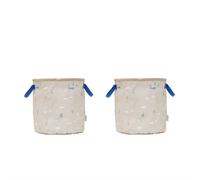 Ensemble De 2 Paniers De Rangement Moyens En Polyester Beige TU